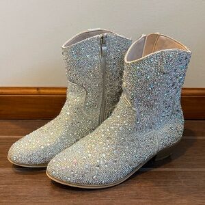 Badgley Mischka Silver Ankle Boots